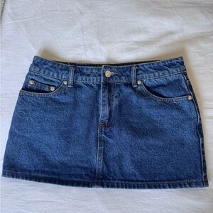 Edikted Dark Blue Denim Mini Skirt